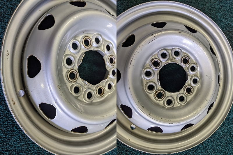 12インチ 中古 鉄ホイール 4本 4穴 PCD100/110/114.3 IN36(実寸) ハブ67mm