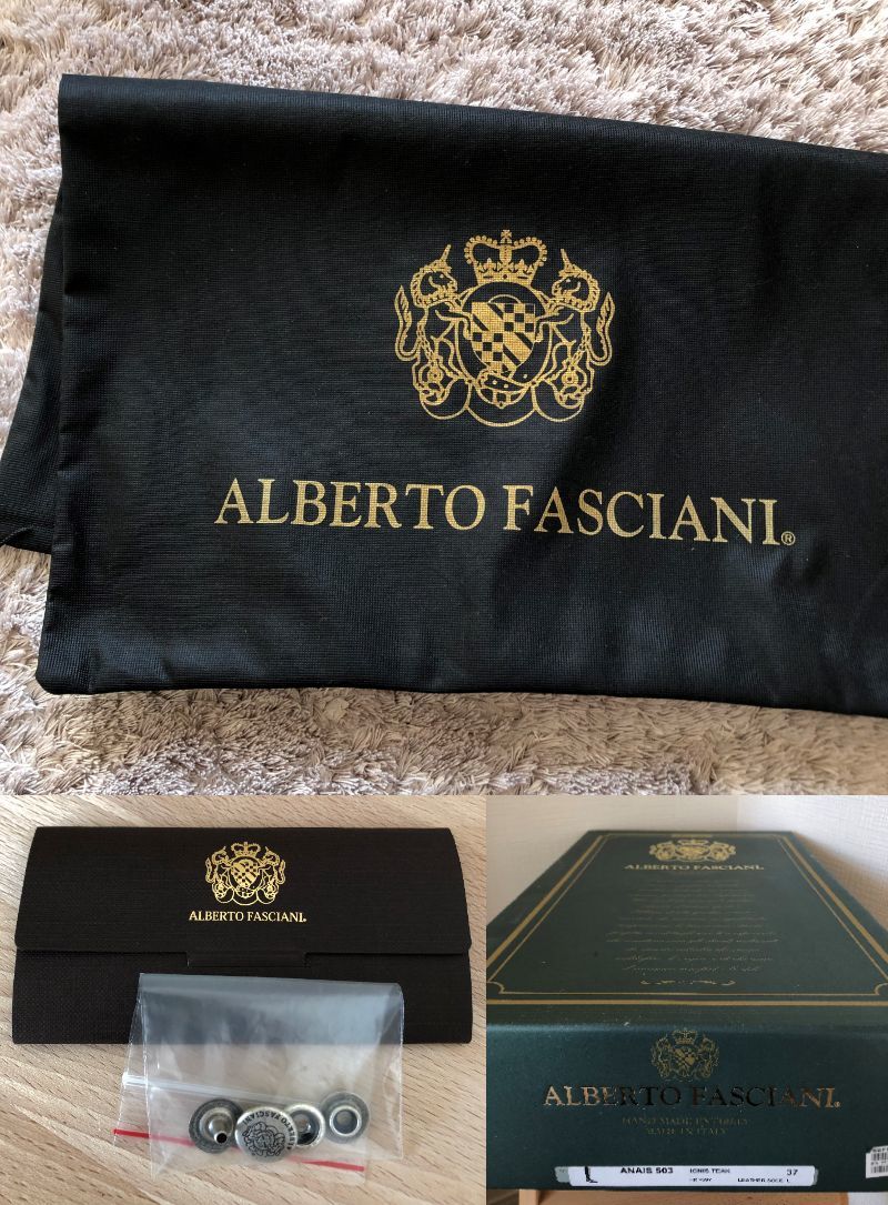 ★ アルベルトファッシアーニ ALBERTO FASCIANI ロングブーツ 乗馬 37 イタリア製 革 レザー こげ茶 保存袋付 箱付 ★_画像9