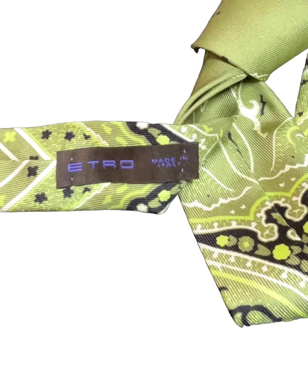 ETRO エトロ ペイズリー柄　ネクタイ グリーン系　イタリア制