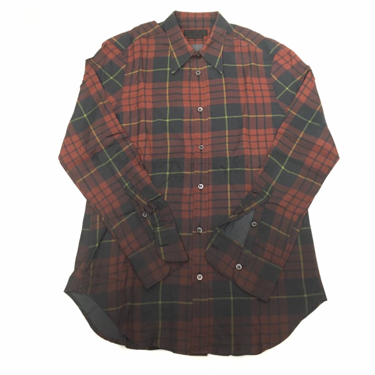 KJ1016-19-3 ALEXANDER MQUEEN Alexander McQueen flannel shirt red men's width of a garment 47cm shoulder width 42cm height 75cm 60 size 