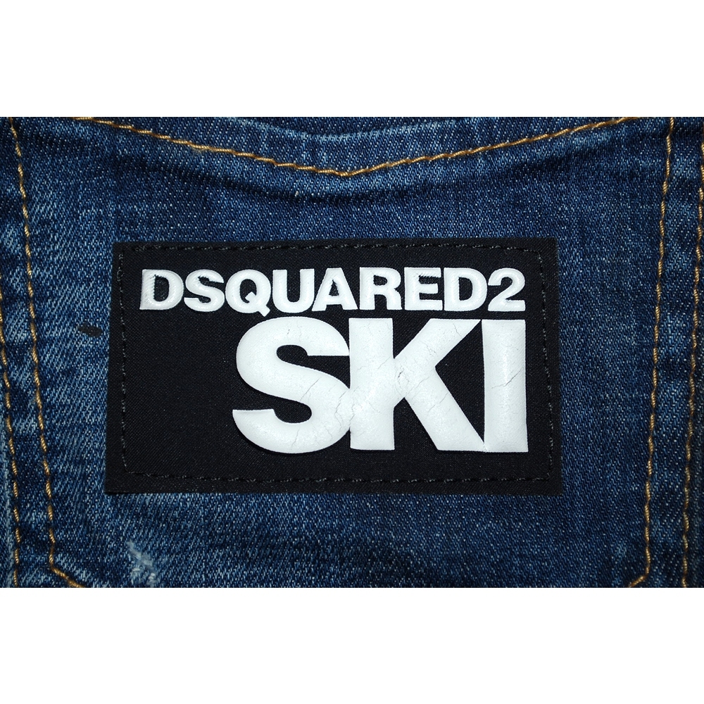 48★SKI★スキー★ディースクエアード★DSQUARED2★BIKER★バイカー タイプ★スキーウェア★スノーボードウェア★デニム★パンツ★46 50_立体発砲クラック（ひび割れ）加工