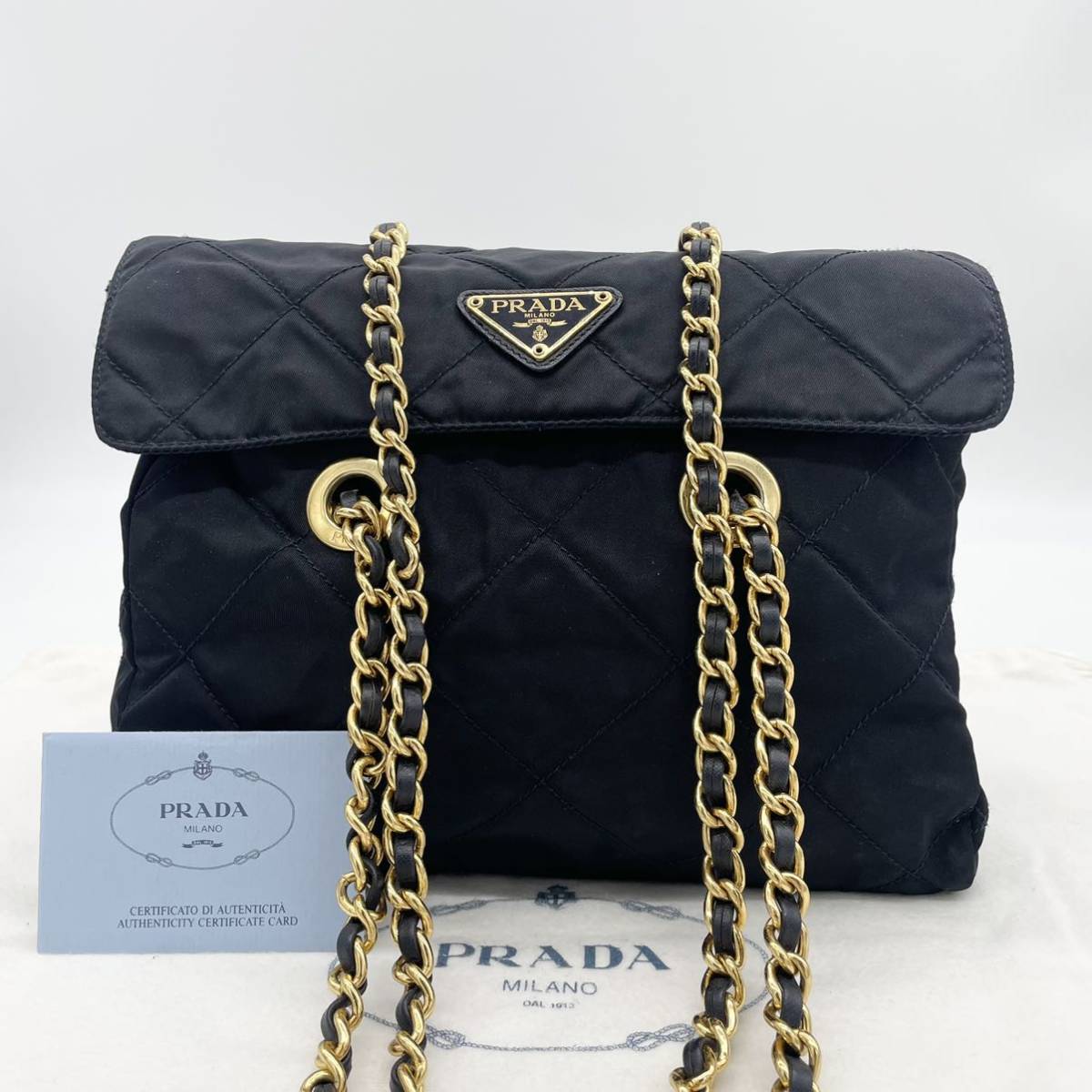 1円（極美品）PRADA プラダ チェーン ショルダーバッグ トートバッグ