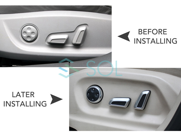 アウディ A7 S7 RS7(4G) パワーシートスイッチ 電動シート調整スイッチ ボタン 交換タイプ シルバー＆ブラック 6点セット_画像6