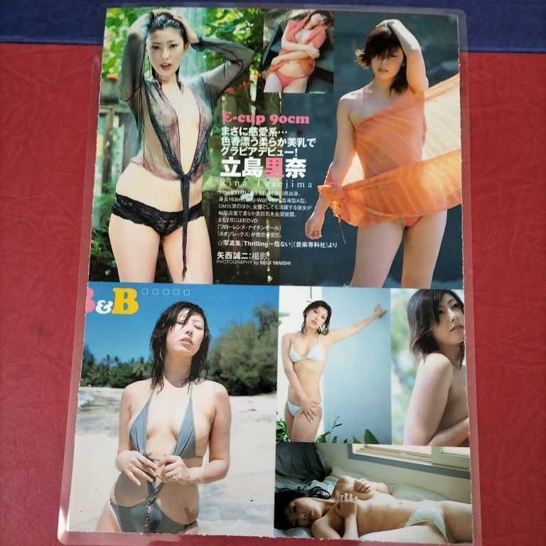 【グラビア.水着グラビア/ラミネート加工】河中麻系、立島里奈　1枚2面_画像2