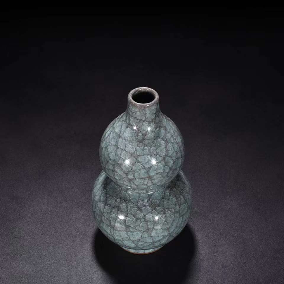 陶芸 056中国陶器 青磁氷裂紋 瓢箪瓶 徳利