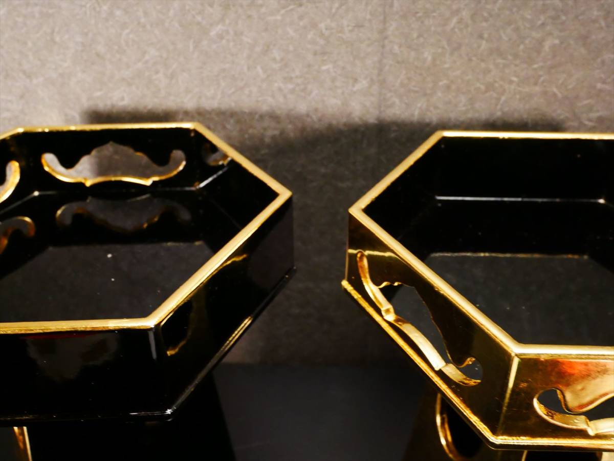 新品未使用 六角供花 三方金 8号 木製本金箔 一対(K) 4160 M 新品未使用 六角供花 三方金 8号 木製本金箔 一対(K) 4160 M