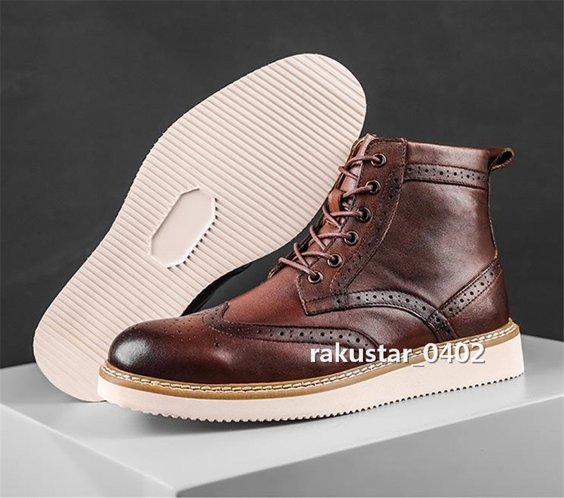 上品質 ブーツ メンズ 本革 牛革 ショートブーツ ワークブーツ ミリタリーブーツ メンズ靴 紳士靴 カジュアル 履きやすい24~27.5cm/22UD71_画像5
