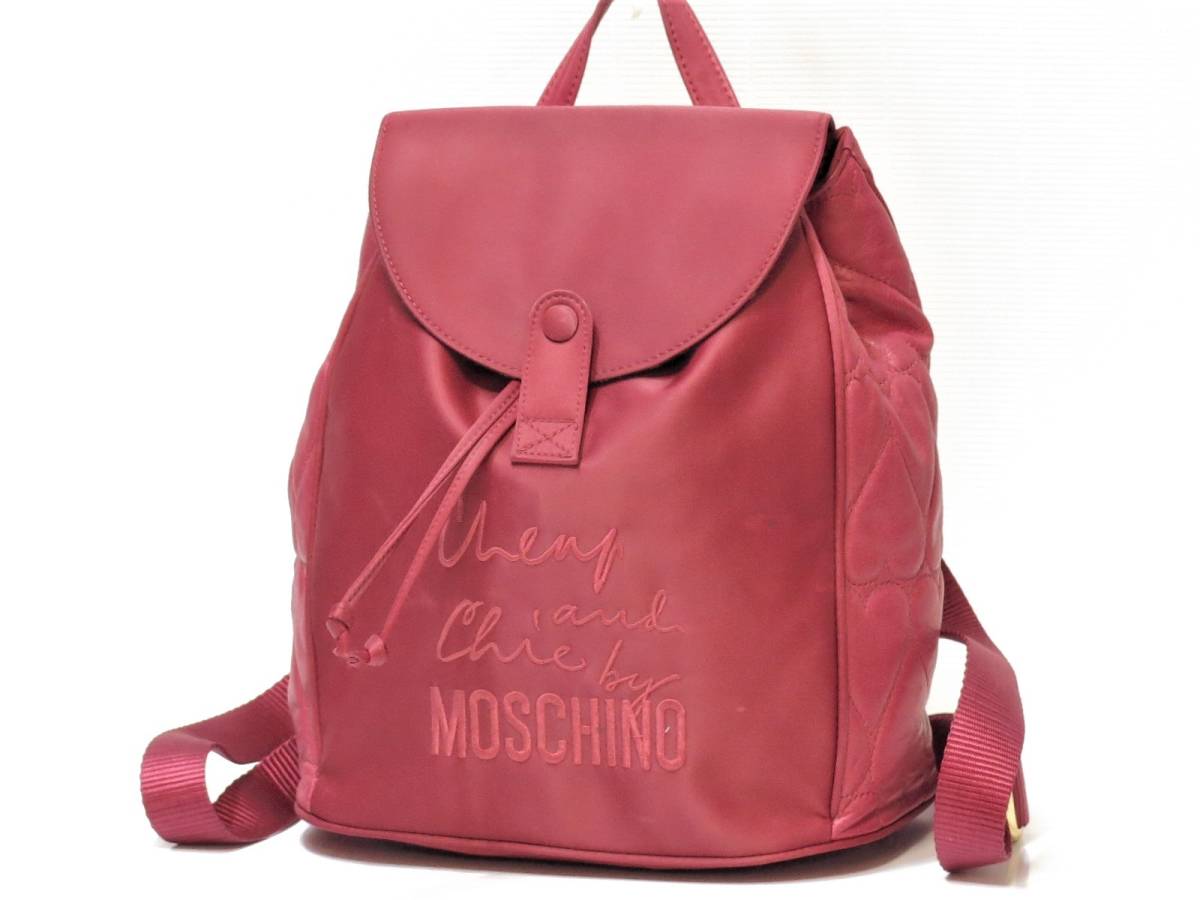 信頼 モスキーノ リュック ナイロン 赤 レッド系 MOSCHINO 18655704