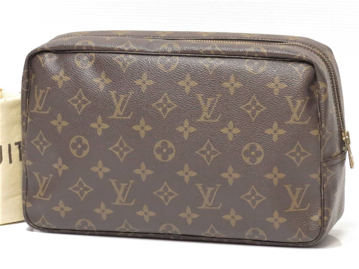 LOUIS VUITTON TRUTH DAMIER EBENE MAKEUP POUCH BAG BROWN-DD5635