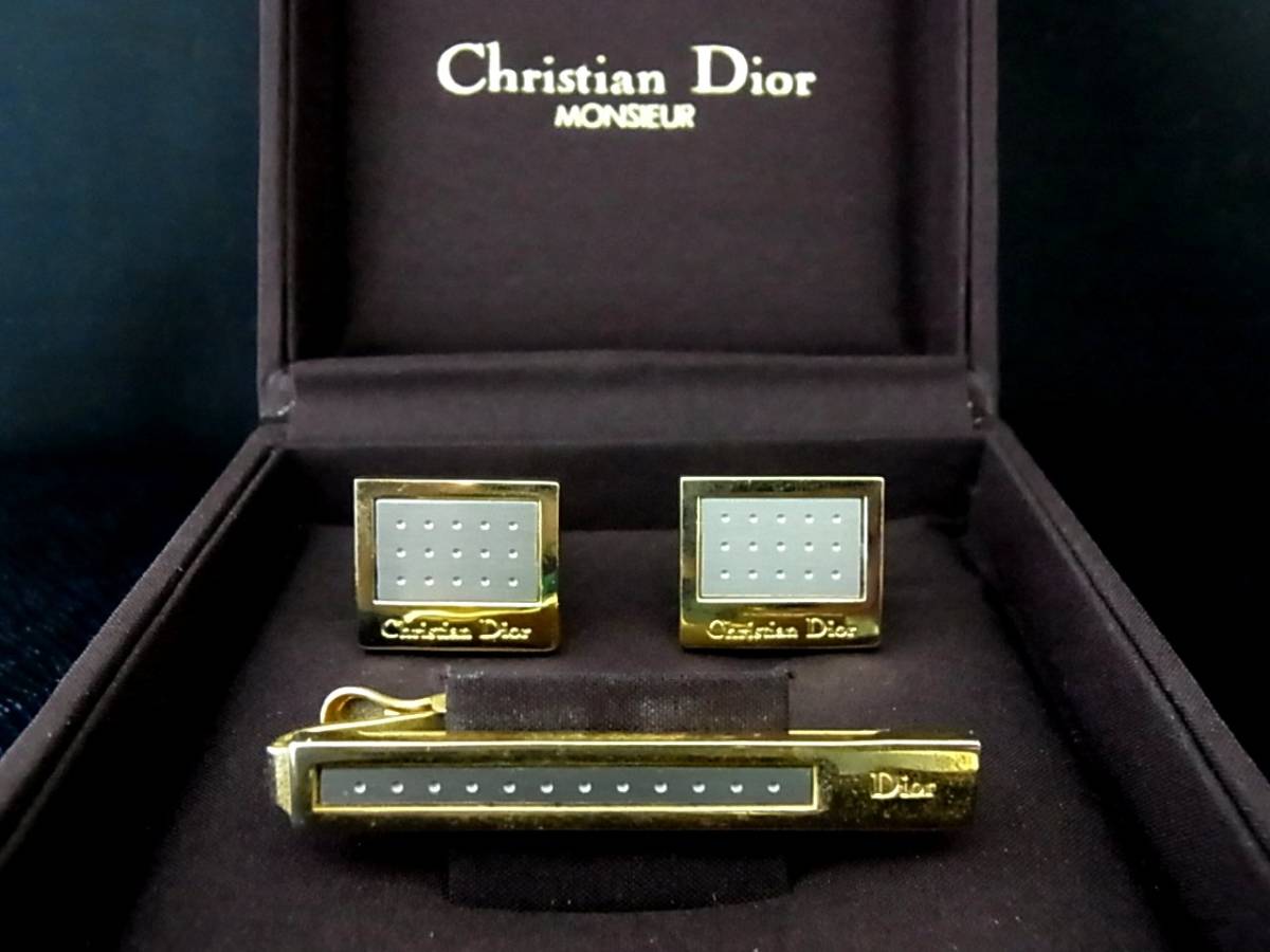 *N3980*# хорошая вещь #[Dior] Dior [ серебряный * Gold ]# запонки & галстук пинцет!