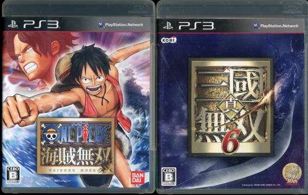 2本組★PS3 真・三国無双6＋ワンピース 海賊無双 ◆ONE PIECE ルフィ ゾロ ナミ サンジ ウソップ◆真・三國無双6_画像1