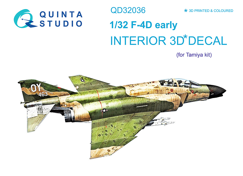 QUINTA STUDIO(QD32036)1/32 F-4D 初期型ファントム用内装3Dデカール (タミヤ用)_画像2