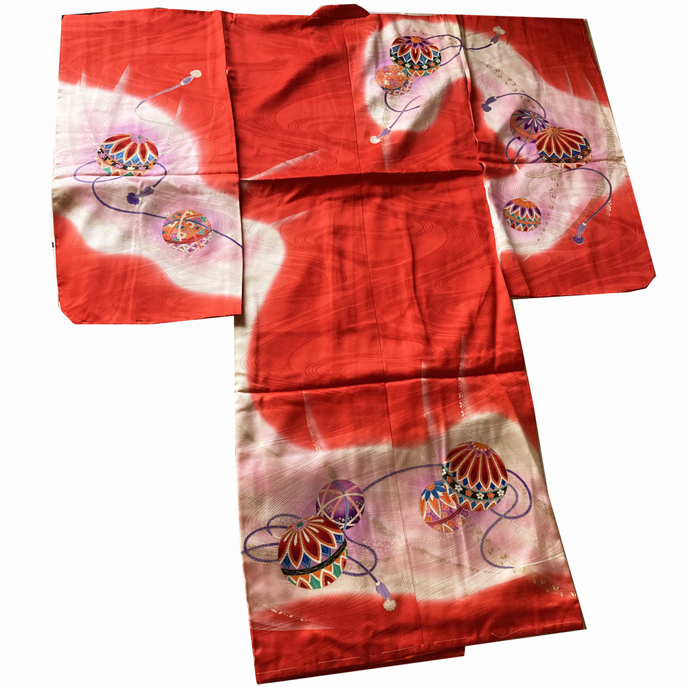 H1414 Kyoto не использовался натуральный шелк . перо совершенно новый 4 .. японский костюм кимоно аксессуары для кимоно для девочки "Семь, пять, три" Новый год праздник 