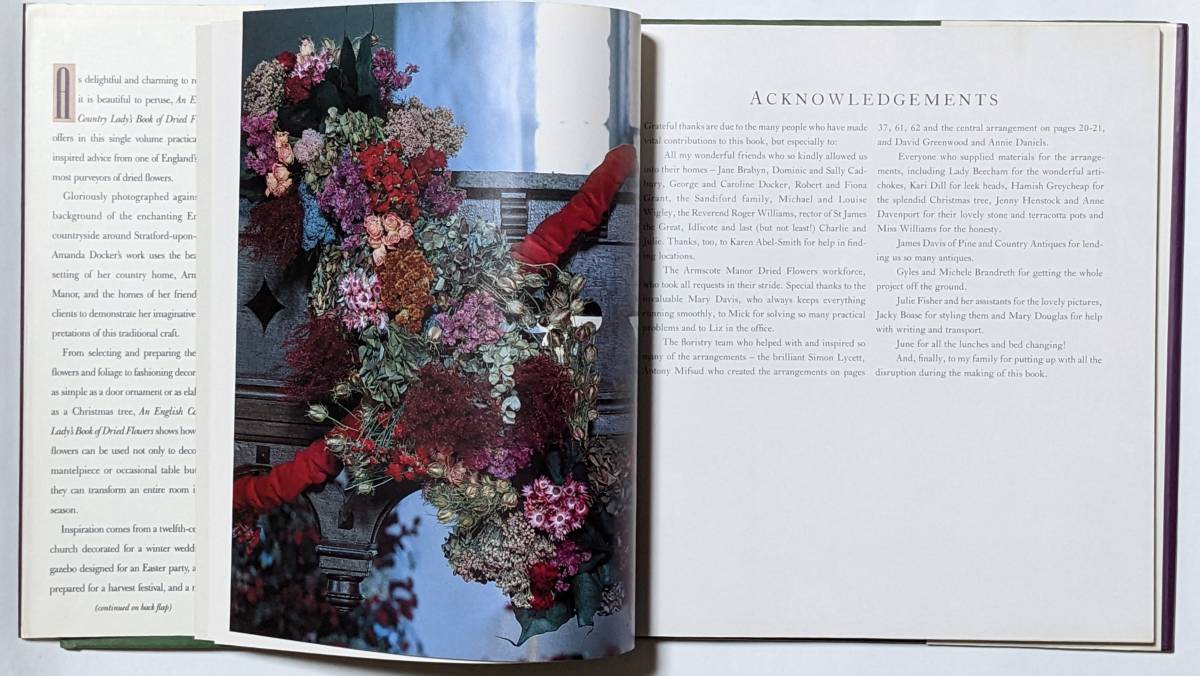 ドライフラワー「ENGLISH COUNTRY LADY'S BOOK OF DRIED FLOWER」クリスマス/イースター/レシピ/アイデア/作り方/英語/大型本/ハードブック_画像5