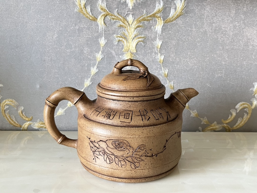 ZA000097 中国唐物 秘蔵逸品 紫砂壺 茶道具 高さ7.5 直径16.5 口径5 底 