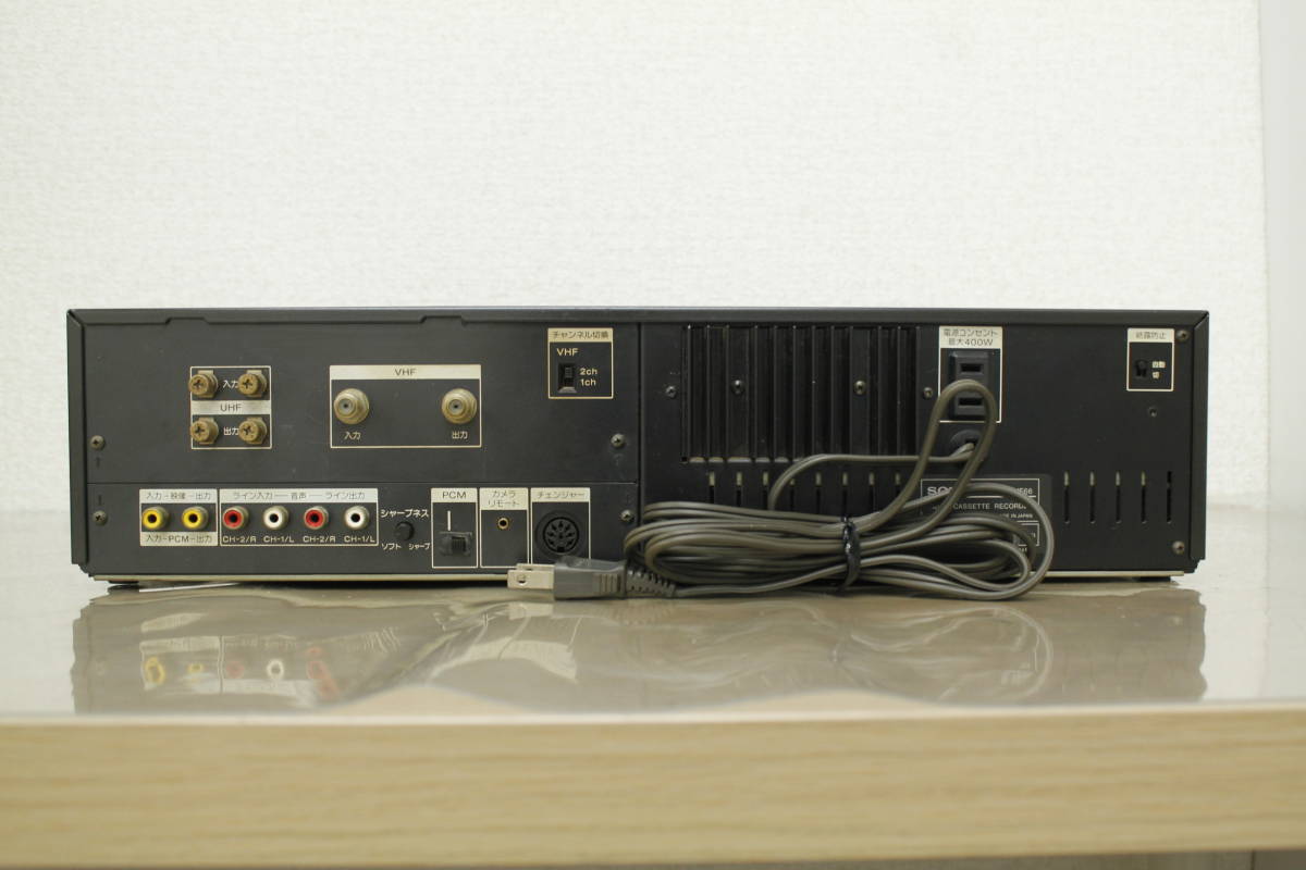 1000円～売り切り!! SONY/ソニー Betamax ベータマックス SL-HF66 ビデオカセットレコーダー ベータビデオデッキ コード年式1984年の画像8