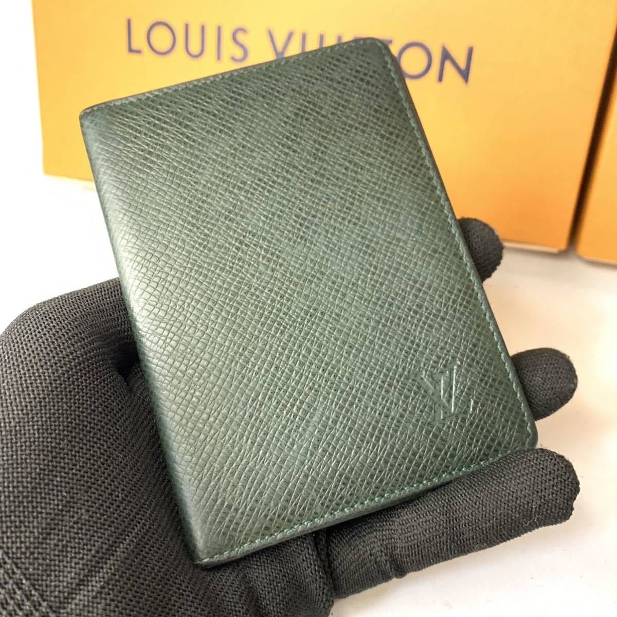 g111 1円 美品 LOUIS VUITTON ルイ ヴィトン タイガ 二つ折り メンズ