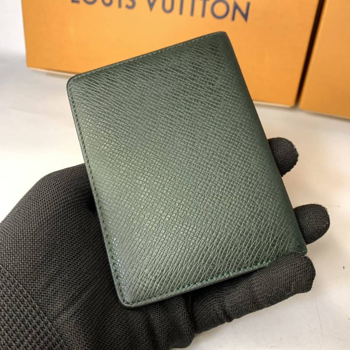 g111 1円 美品 LOUIS VUITTON ルイ ヴィトン タイガ 二つ折り メンズ