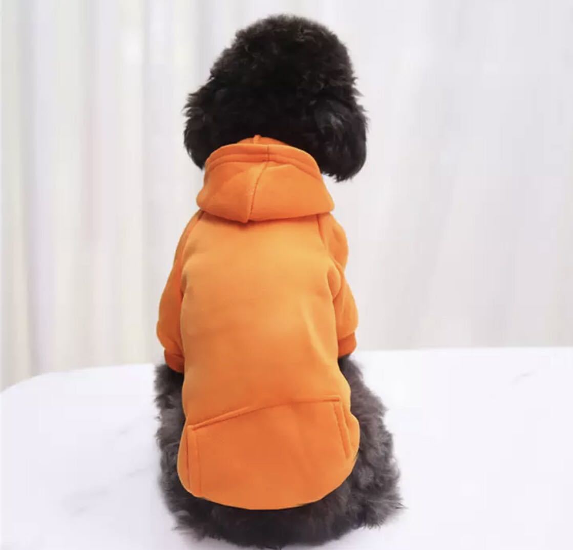 犬服 おしゃれ かわいい パーカー トレーナー 小型犬 あたたかい 犬 オレンジ ペットグッズ ペット用品 ドッグウェア_画像4