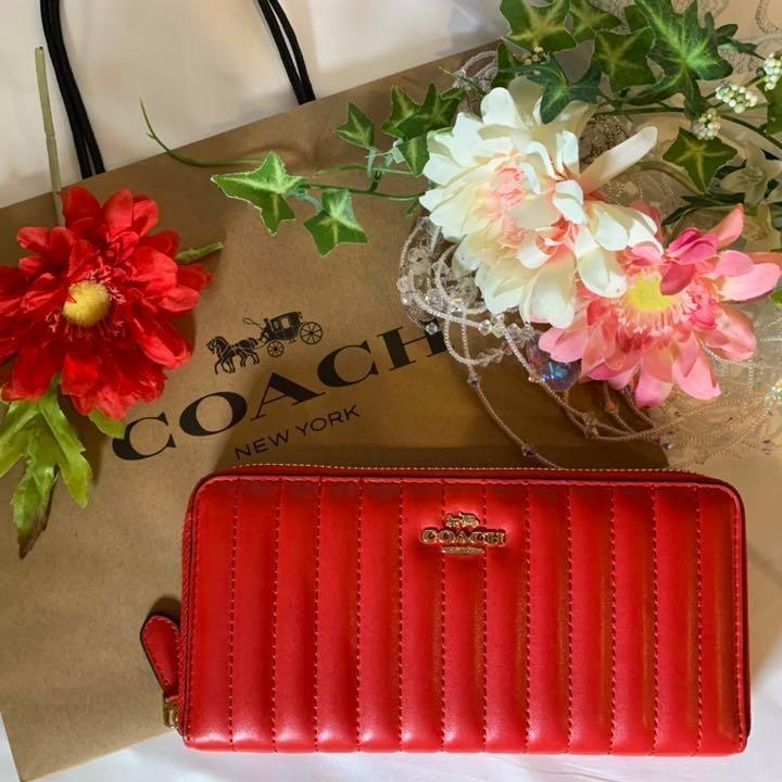 COACH コーチ 長財布 キルティング レッド - fundacionatenea.org