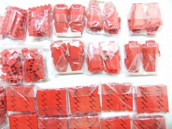 (80)J-21　LEGO　パーツ別　赤色　約1,006個　まとめてセット　ブロック・プレート・スロープカーブなど_画像3