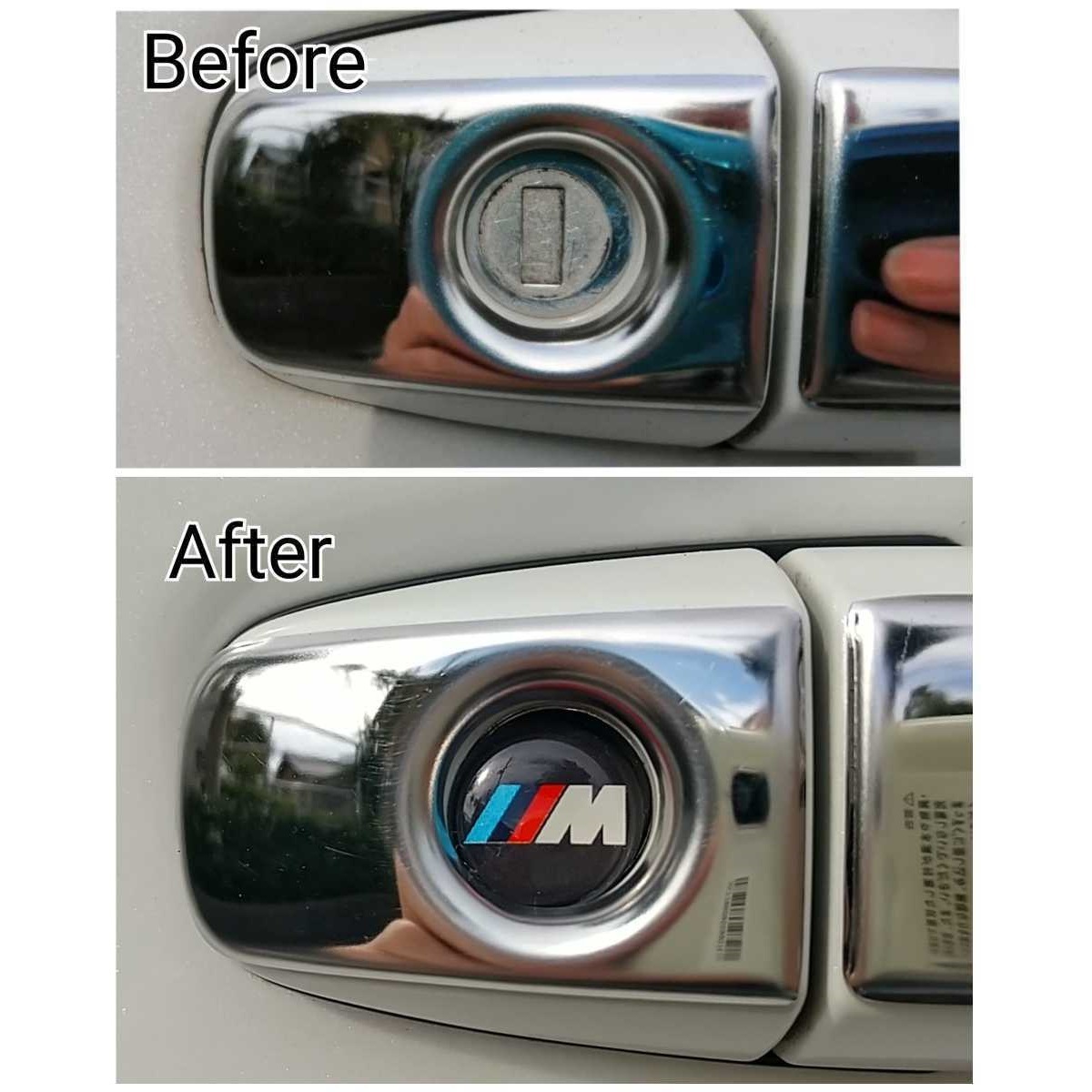 BMW Mスポーツ BMW ビーエムダブリュー 3Dクリスタルエンブレム 14mm 鍵穴マーク 鍵穴隠し キーレス ae_画像2