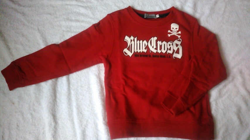 [ б/у одежда ] Blue Cross длинный рукав футболка (110) красный 