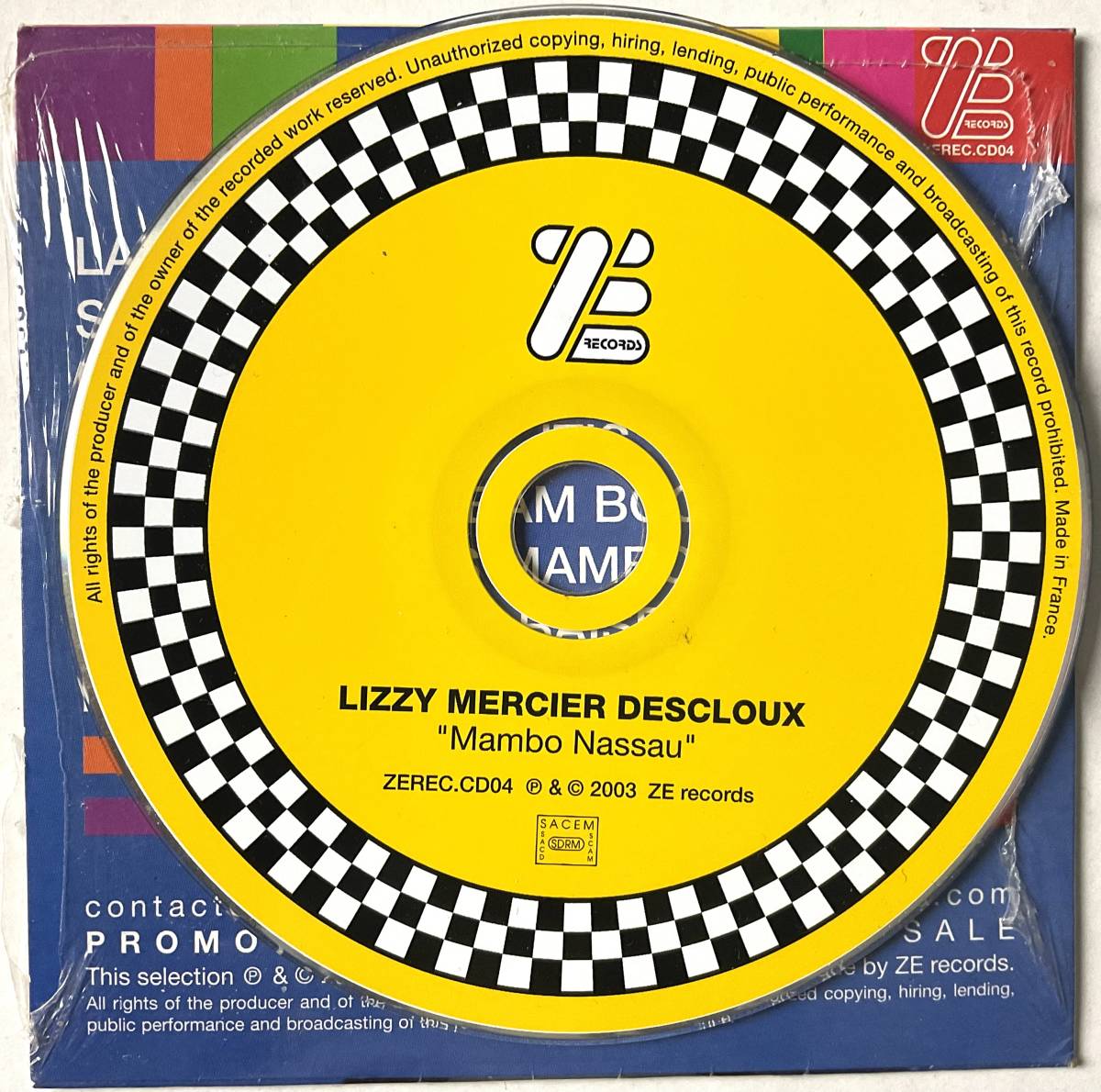 CD レア盤 PROMO 非売品 LIZZY MERCIER DESCLOUX Mambo Nassau ZEREC CD04 ZE RECORDS 2003 リジーメルシェデクルー マンボナッソー プロモ