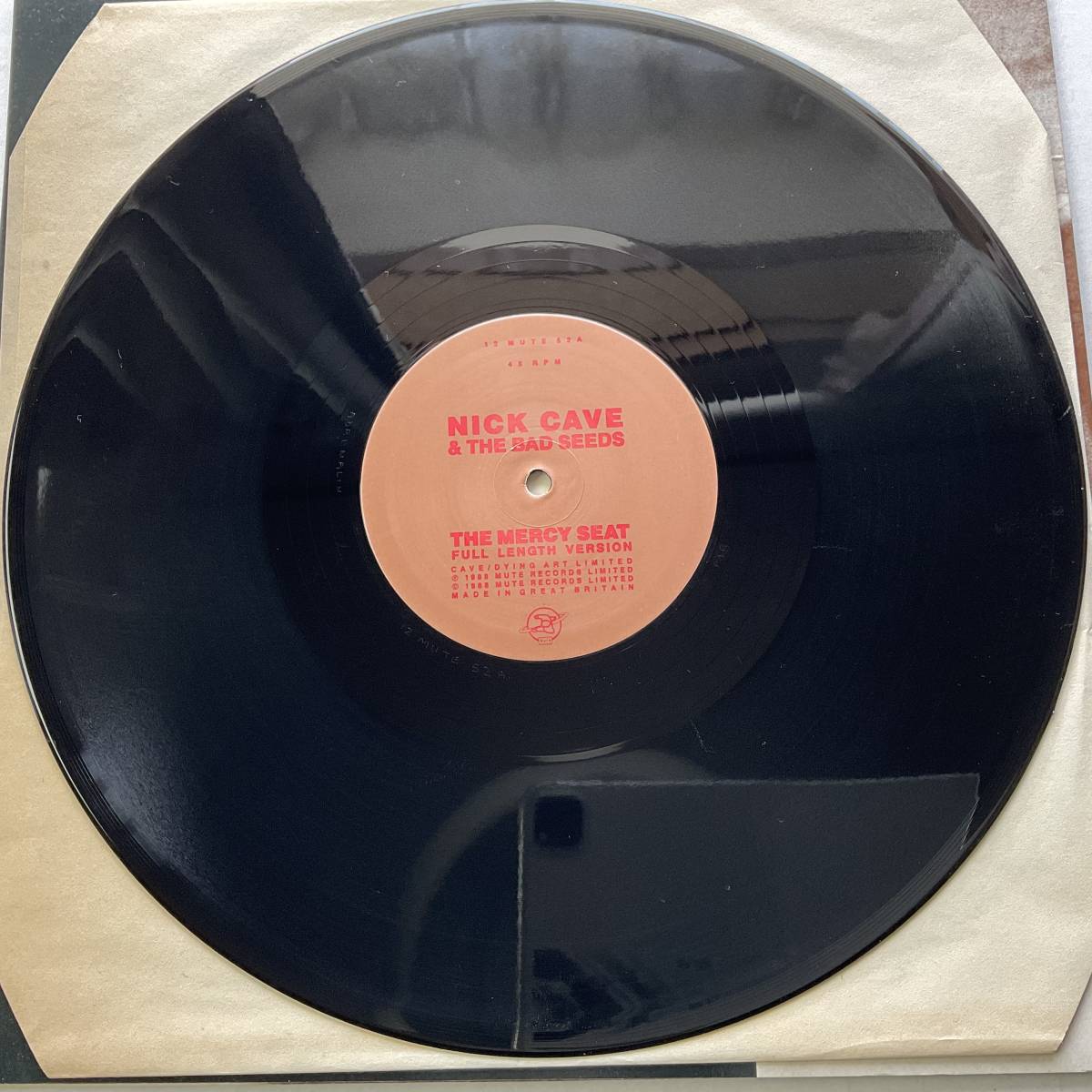 激レア UK 1988 オリジナル NICK CAVE and The BAD SEEDS The Mercy Seat レコード12” Mute 12STUMM52 Blixa Bargeld Made in ENGLAND美盤_画像4