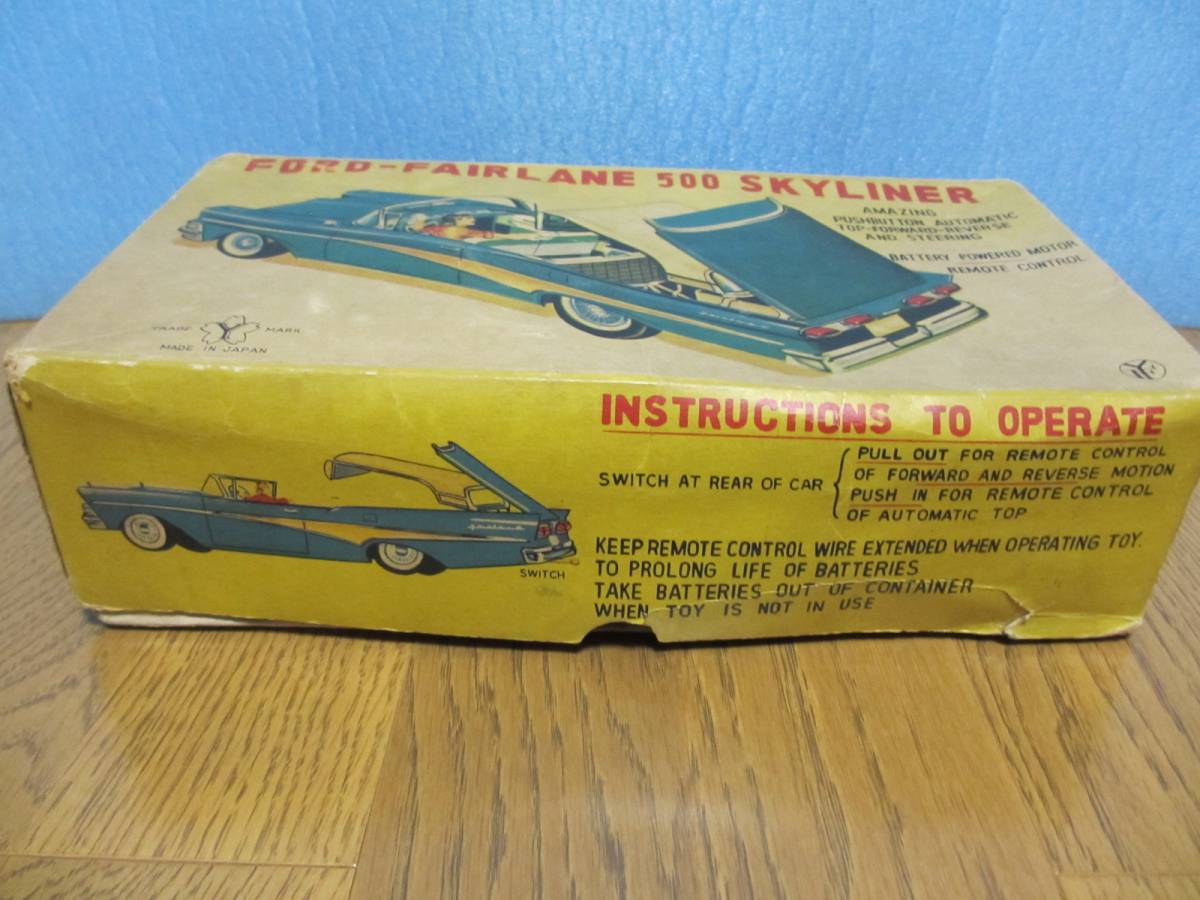 1957/1958初期金型 米澤 ブリキ FORD-FAIRLANE 500 SKYLINER 箱 1957/1958初期金型 米澤 ブリキ FORD-FAIRLANE 500 SKYLINER 箱