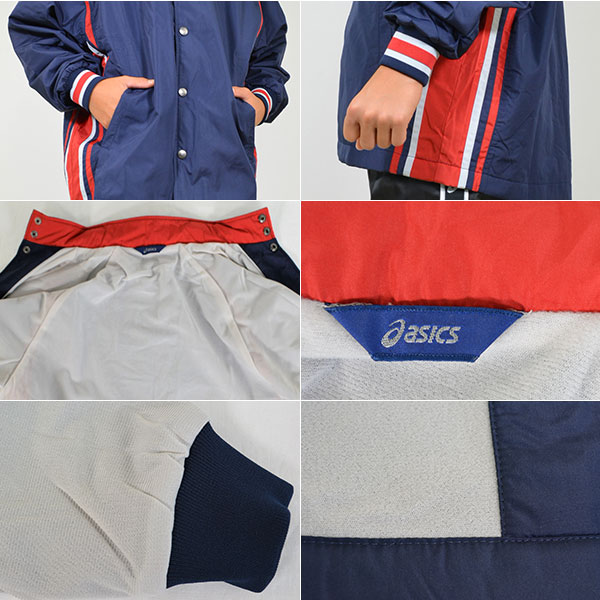 【送料無料】asics アシックス★裏起毛ハーフコート【新品タグ付き】XBT154★7,590円の★黒赤L【在庫限り】_画像2