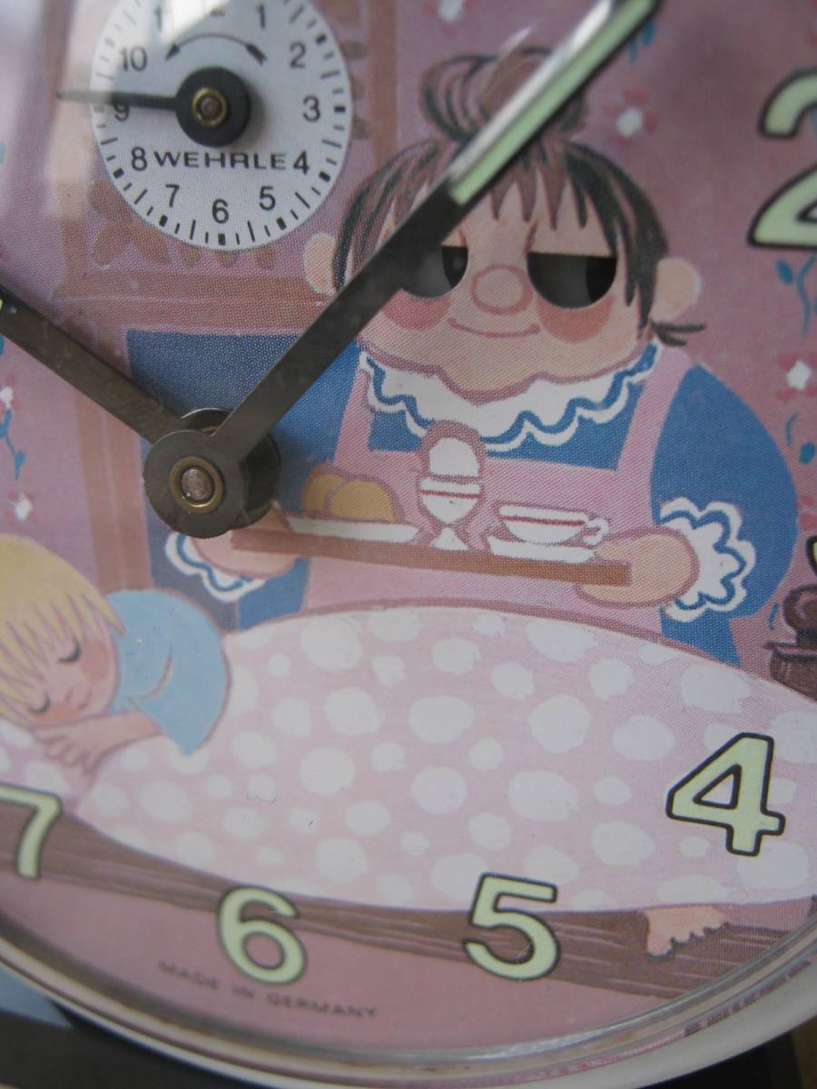 目覚まし時計】ドイツ ウエラ(Wehrle)社 子守のアニメーション 目覚まし時計】ドイツ ウエラ(Wehrle)社 子守のアニメーション