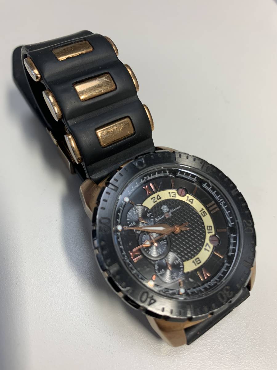 A212 メンズ腕時計　Salvatore Marra/サルバトーレ　マーラ　SM9032SS クロノグラフ　ダイバーズウォッチ　フェイス約直径4㎝_画像9