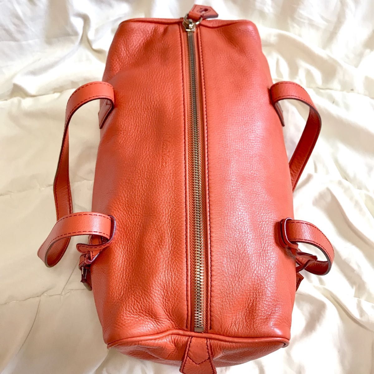 美品】MaxMara マックスマーラ オレンジ ミニボストンバッグ レザー