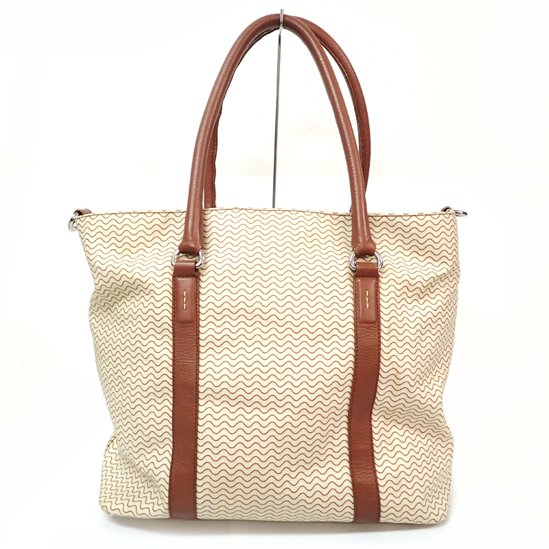 2HW 定価9.1万 ZANELLATO ザネラート DUO GRAND TOUR BLANDINE 2WAY トートバッグ ブラウン×ベージュ レザー×PVC ショルダー_画像4
