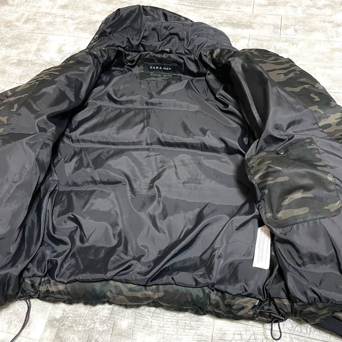 ZARA MAN】ザラ 迷彩柄 ボリューム グレーダックダウン ZARA MAN】ザラ 迷彩柄 ボリューム グレーダックダウン