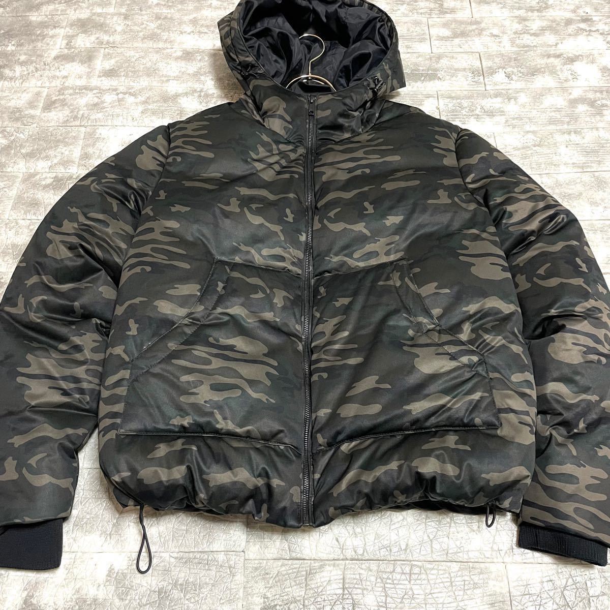 ZARA MAN】ザラ 迷彩柄 ボリューム グレーダックダウン ZARA MAN】ザラ 迷彩柄 ボリューム グレーダックダウン