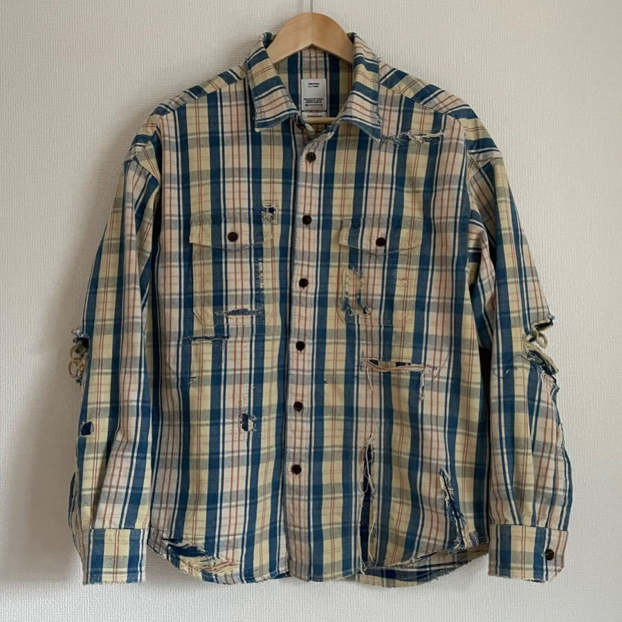 visvim PIONEER CHECK L/S CRASH Dk.Indigo シャツ サイズ2