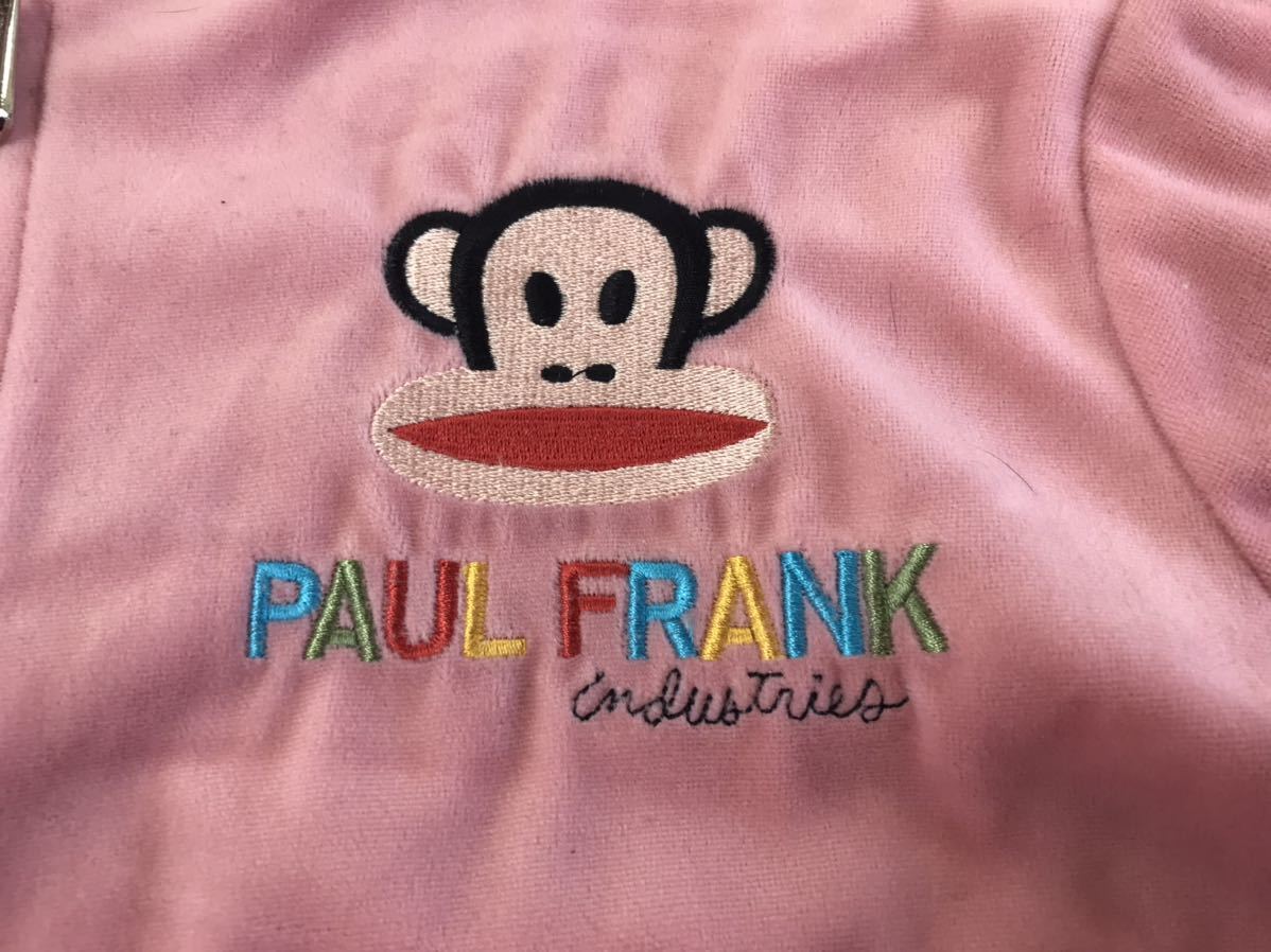 PAUL FRANK 古着　ジップパーカー　ピンク　刺繍　スエットパーカー　フーディー　レディース_画像7