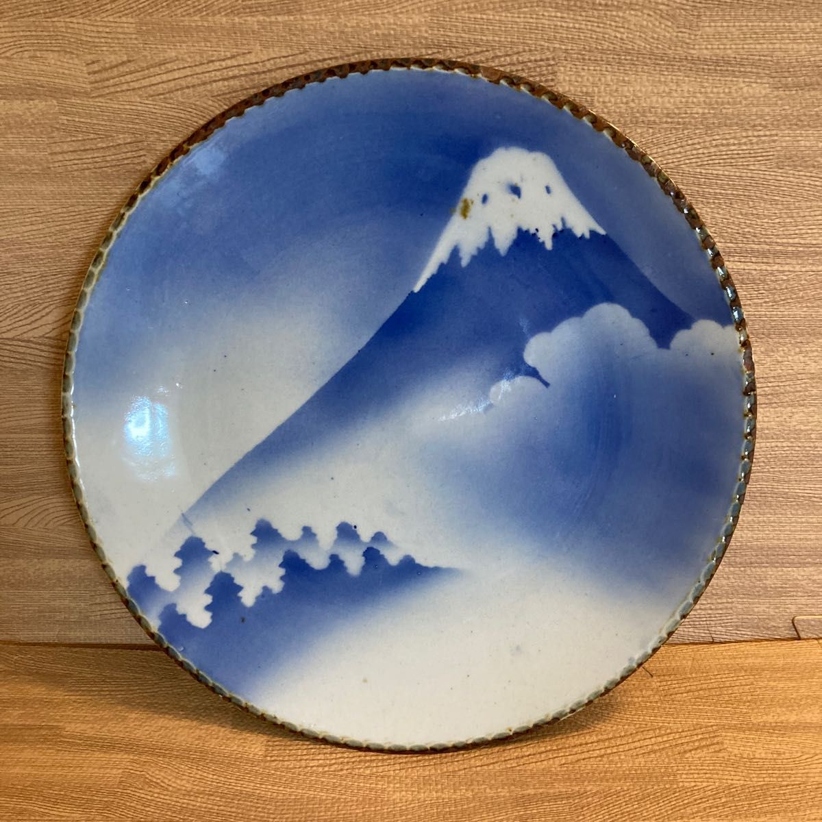 伊万里焼？有田焼？のお皿 山水画大皿　富士山大皿