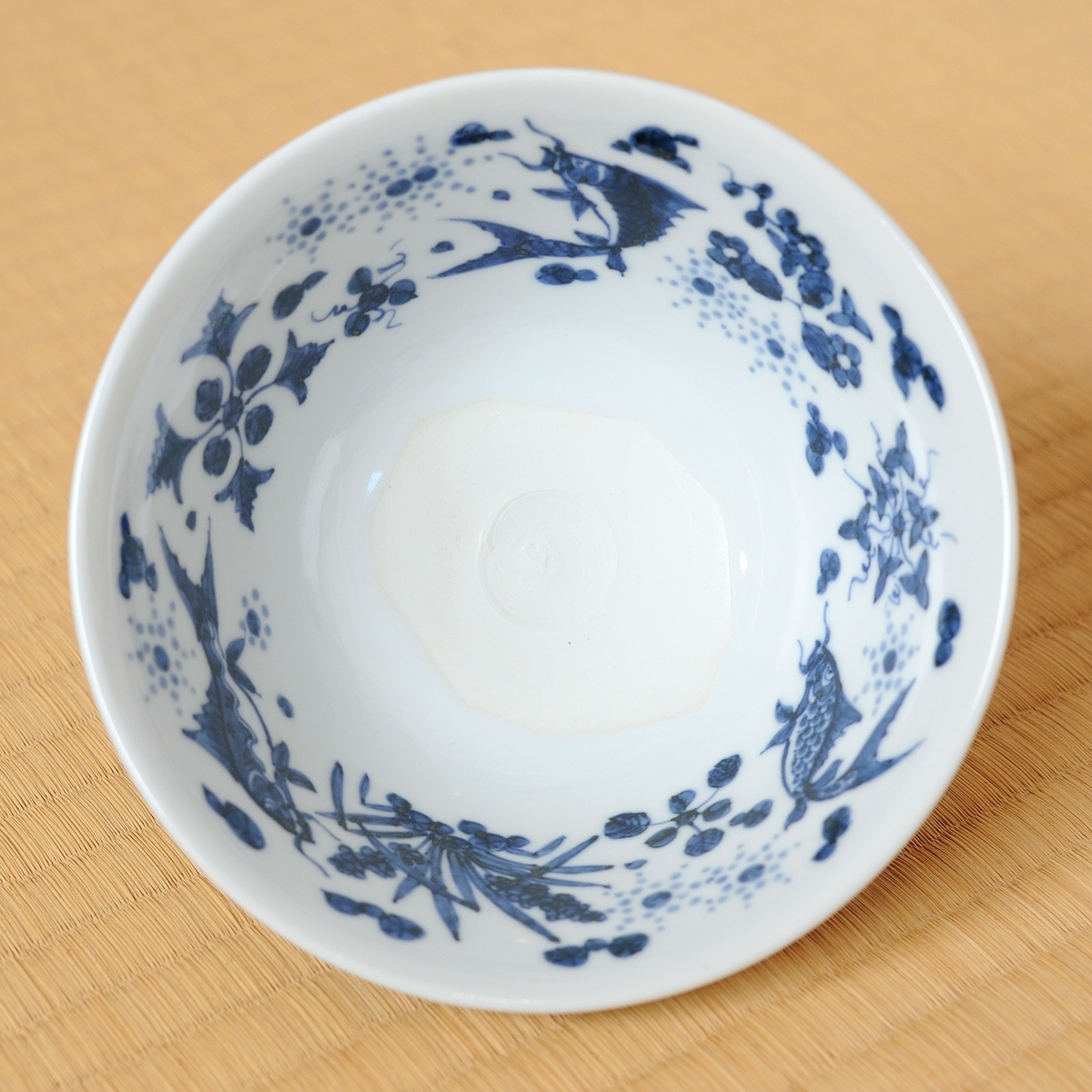 五代 三浦竹泉 染付 山水絵 茶碗 ( 5代 五世 ) | transparencia