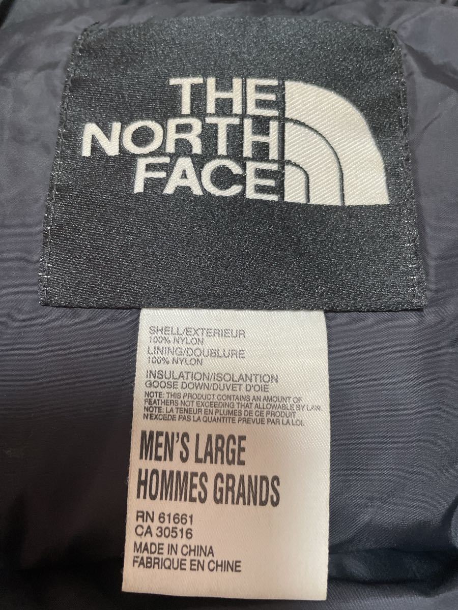 THE NORTH FACE ノースフェイス ロゴ刺繍 ヌプシダウンジャケット 700フィル 赤黒 Lサイズ_画像9