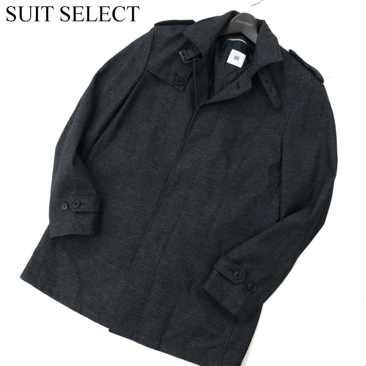 SUIT SELECT スーツセレクト 秋冬 ライナー★ 比翼 トレンチ コート Sz.L　メンズ ビジネス グレー　C2T10782_A#N_画像1