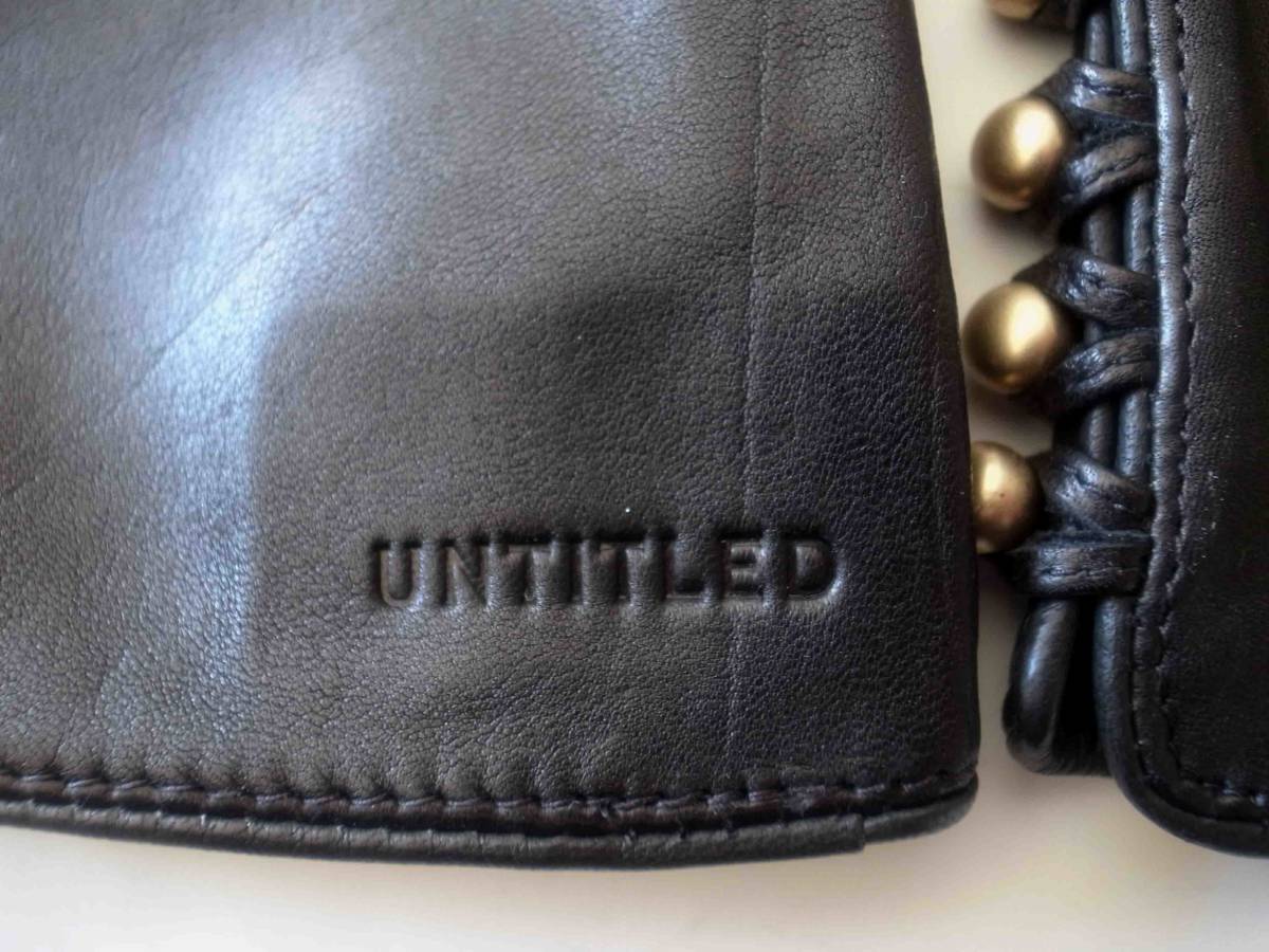 * unused Untitled 20. long glove black black length gloves original leather lining attaching UNTITLED lady's ***