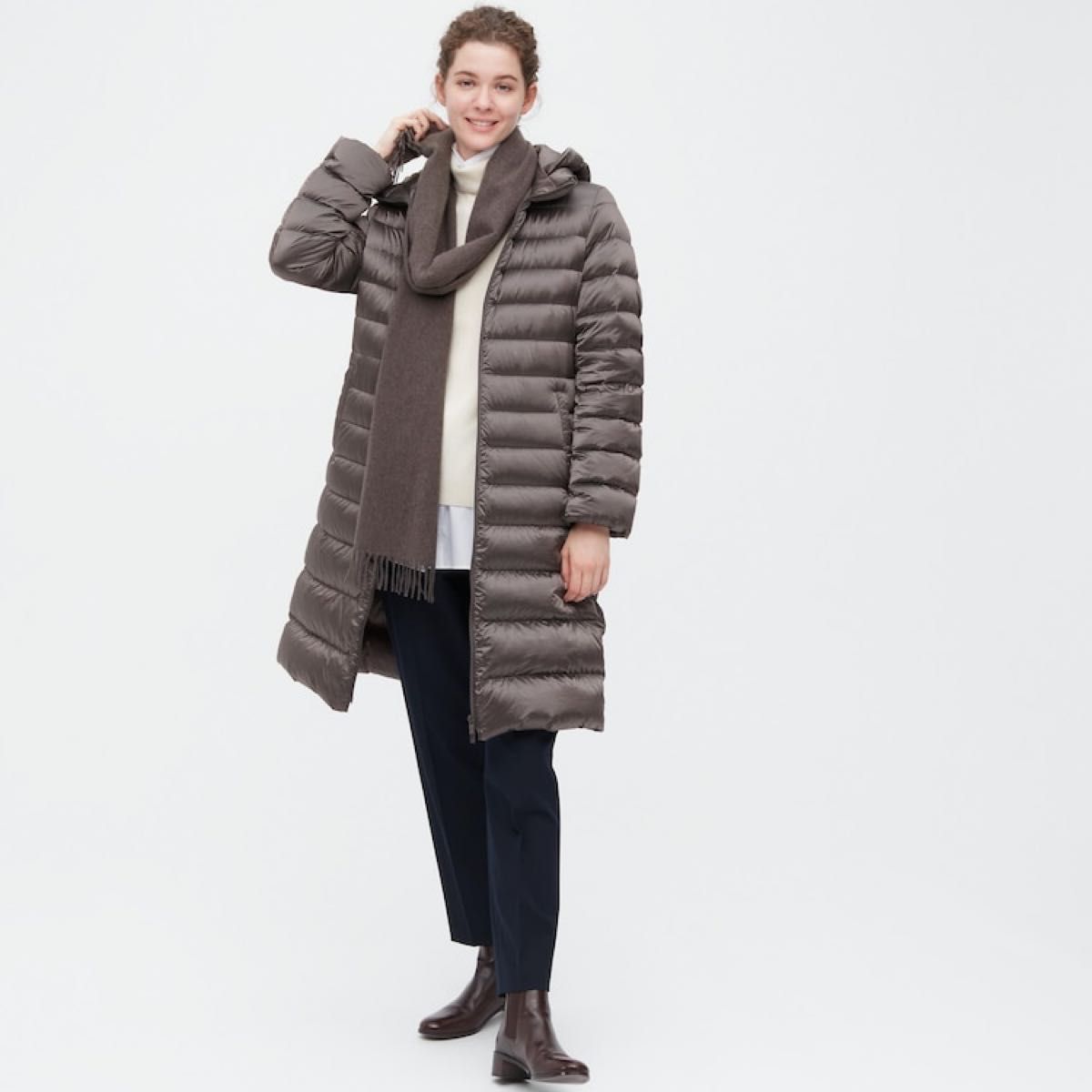 お値下げ UNIQLO ウルトラライトダウンロングコート ブラウン L お値下げ UNIQLO ウルトラライトダウンロングコート ブラウン L