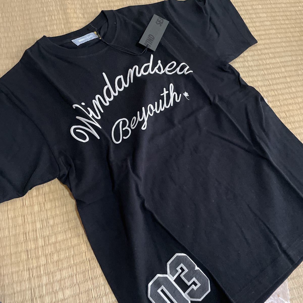 WINDANDSEA 黒　S 半袖Tシャツ　BEYOUTH ウィンダンシー　未使用　コラボ