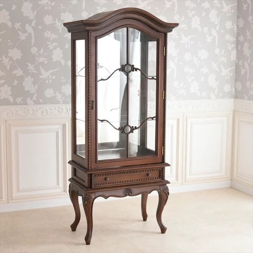  special price! antique style mahogany material Britain style Brown wood cupboard glass case collection case display shelf 