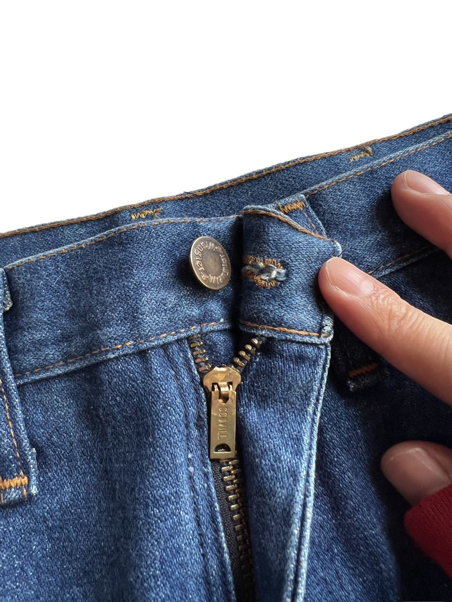 【1970s】Wrangler ビンテージ 黒タグ ラングラー フレアデニム パンツ Scovilジップ USA製 古着 ヒッピー