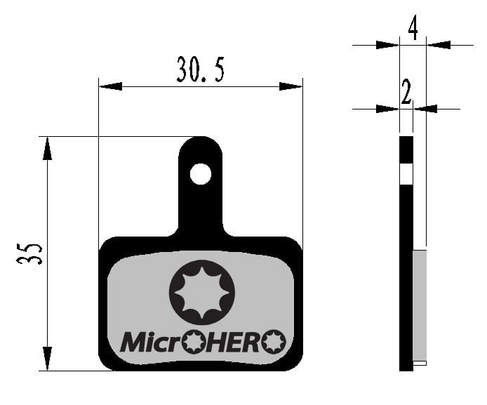 【即納】MicrOHERO製 シマノ SHIMANO M416 M445 M575用  B01S E01S 互換 ディスクブレーキパッド レジンパッド BP-R001の画像5