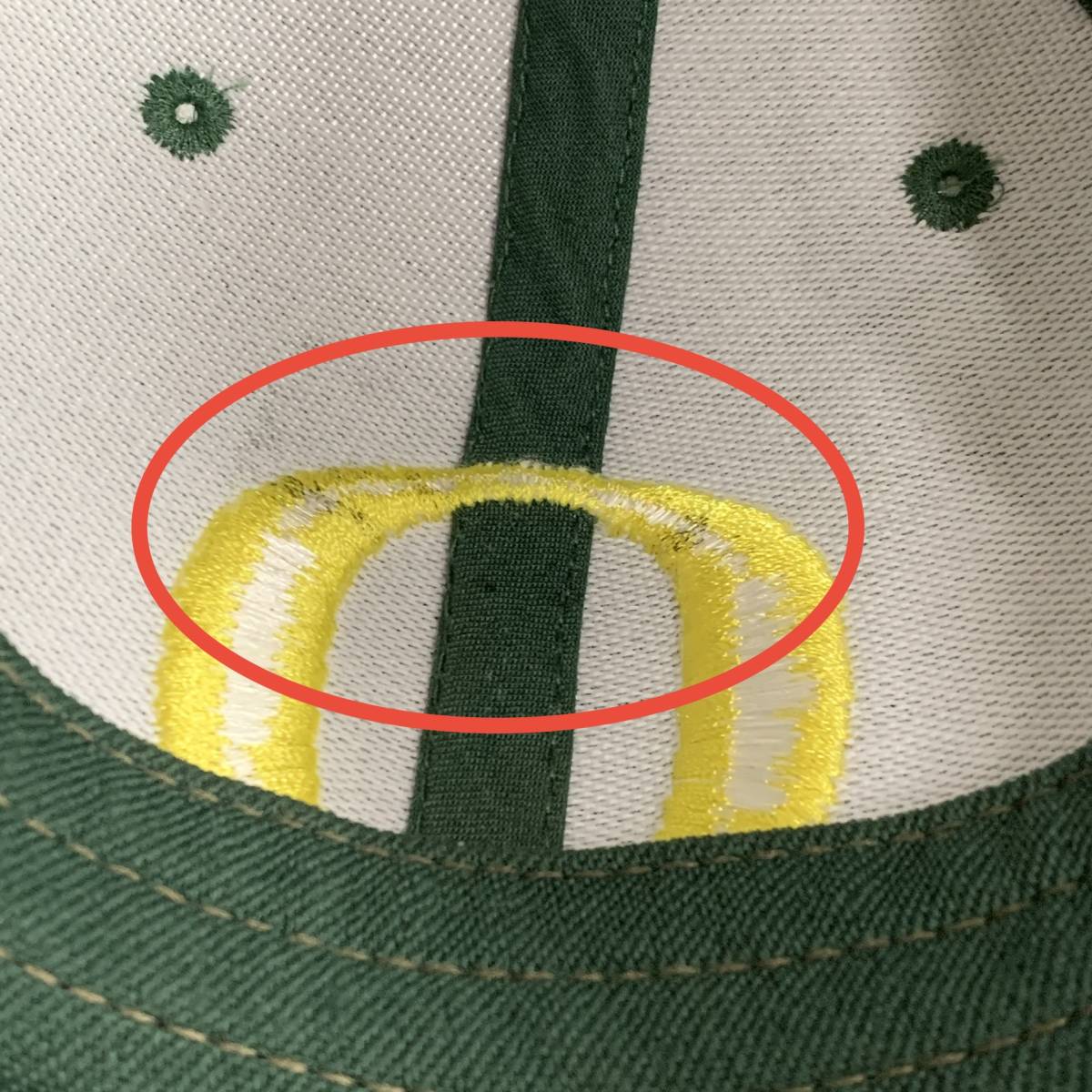 ☆NIKE ナイキ LEGACY91 DRI-FIT オレゴン大学ダックス NCAA 刺繍ロゴキャップ 帽子 グリーン×イエロー×ホワイト M【送料一律/同梱可能】_内側の刺繍部分にシミがあります